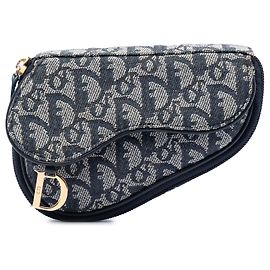 Pochette Saddle em lona Diorissimo azul Dior Azul