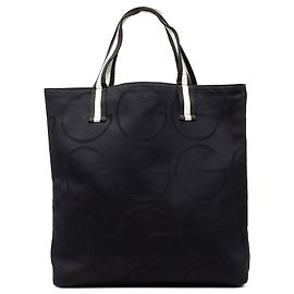 Black Gucci Canvas G Monogram Web Tote Black