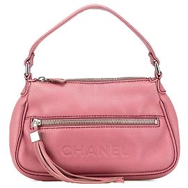 Bolsa de ombro Chanel LAX em pele de vitelo rosa com bolso frontal Rosa
