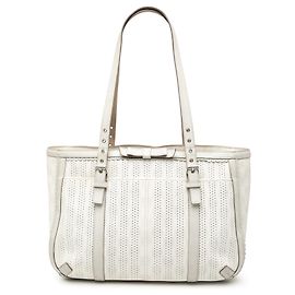 Tote en toile enduite perforée Anagram blanc LOEWE Blanc