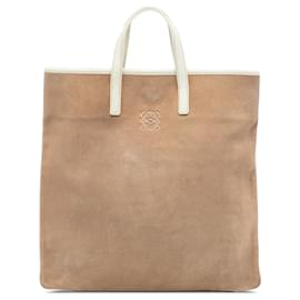 Tan LOEWE Anagram Wildleder-Tote Kamel