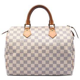 Bolso Boston Louis Vuitton Damier Azur blanco Speedy 30 Blanco
