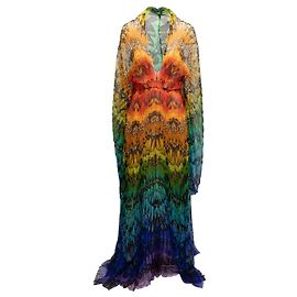 Multicolor Alexander McQueen Spring 2008 La Dame Bleue Silk Butterfly Gown Size IT 44 Multiple colors