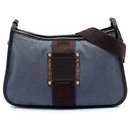 Blaue Fendi Denim Pochette Umhängetasche Blau