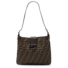 Brown Fendi Zucca Canvas Shoulder Bag Brown