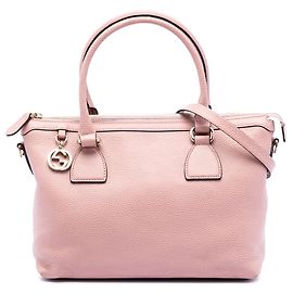 Bolsa Gucci Dollar em couro de vitelo rosa com pingente GG Rosa