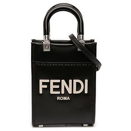 Mini sac cabas Sunshine en cuir noir Fendi Noir