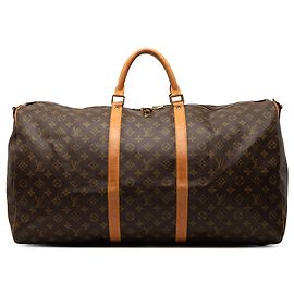 Borsa da viaggio marrone Louis Vuitton Monogram Keepall Bandouliere 60 Marrone
