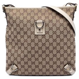 Beige Gucci GG Canvas Abbey D Ring Crossbody Beige