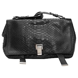 Black Proenza Schouler Python Shoulder Bag Black