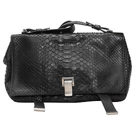 Schultertasche aus schwarzem Python Proenza Schouler Schwarz