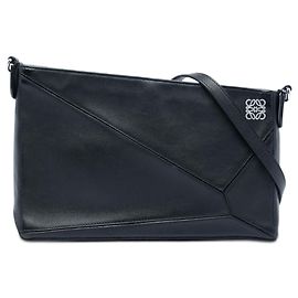 Pochette à bandoulière en cuir Puzzle noir LOEWE Noir