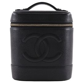 Bolsa de Vanity Chanel CC Caviar preta Preto