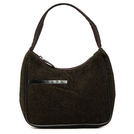 Brown Prada Sports Line Wool Handbag Brown