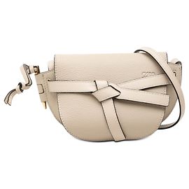 Mini bolsa transversal Gate em couro LOEWE cor creme Bege