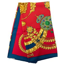 Sciarpa in seta Hermès Kosmima 90 rossa Rosso