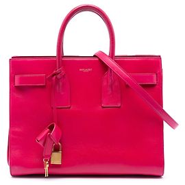 Bolsa de couro Saint Laurent Small Sac De Jour rosa Rosa