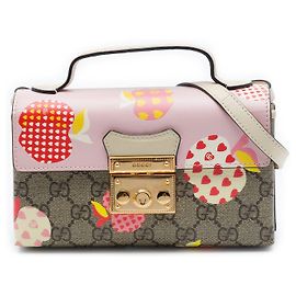 Multi Gucci Mini GG Supreme Monogram Les Pommes Padlock Satchel Multicolore