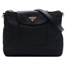 Bolsa transversal Prada Tessuto com acabamento em Saffiano preto Preto