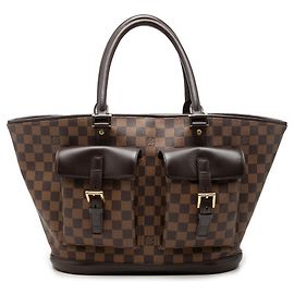 Borsa Tote Louis Vuitton Damier Ebene Manosque GM marrone Marrone