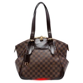 Bolsa de Ombro Louis Vuitton Damier Ebene Verona MM Marrom Marrom