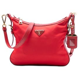 Bolsa transversal Prada Tessuto com acabamento em Saffiano vermelho Vermelho