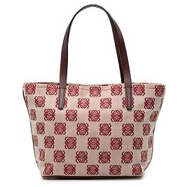 Red LOEWE Anagram Canvas Tote Red