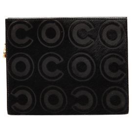 Chanel Coco Clutch aus schwarzem Ponyhaar Schwarz