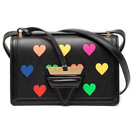 Borsa a tracolla LOEWE Small Leather Hearts Barcelona nera Nero