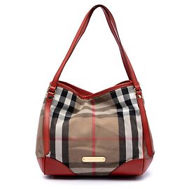 Tote Canterbury em canvas House Check marrom Burberry Small Marrom