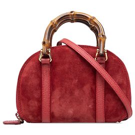 Bolso Gucci Mini Suede Bamboo Rojo Roja