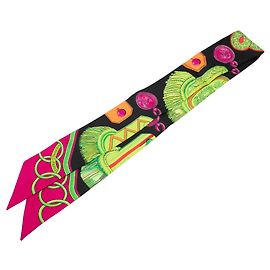 Sciarpa Twilly in seta nera Hermès Epaulettes de Gala Nero