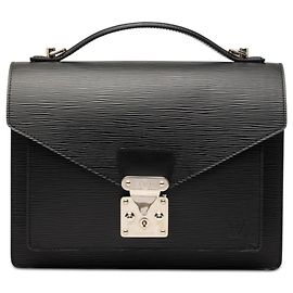 Sac à main Louis Vuitton Epi Monceau 28 noir Noir