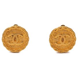 Chanel CC runde Clip-Ohrringe vergoldet Golden
