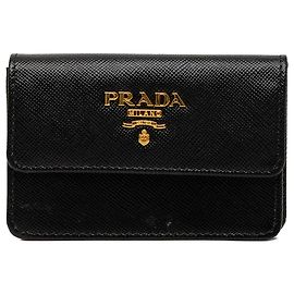 Tarjetero Saffiano negro Prada Negro