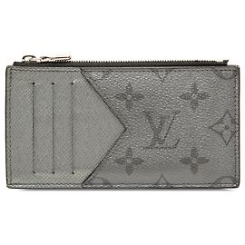 Black Louis Vuitton Monogram Eclipse Reverse Taigarama Coin Card Holder Black