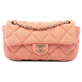 Bolsa de ombro Chanel CC Quilted Jersey East West rosa Rosa