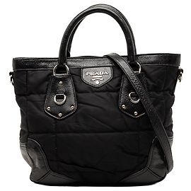 Bolsa Tote e Satchel Black Prada Tessuto Cervo Lux 24H Preto