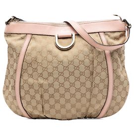 Beige Gucci GG Canvas Abbey D Ring Crossbody Beige