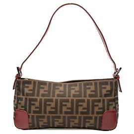 Bolsa de ombro em lona Zucca marrom Fendi Marrom