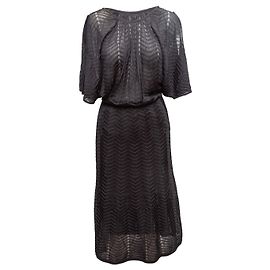 Robe en maille chevron transparente noire M Missoni Taille IT 40 Noir