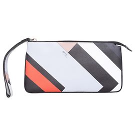 Pochette con zip e stampa geometrica nero e multicolore Emilio Pucci Nero