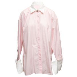 Top de algodón con botones rosa y blanco Loewe Talla IT 36 Rosa