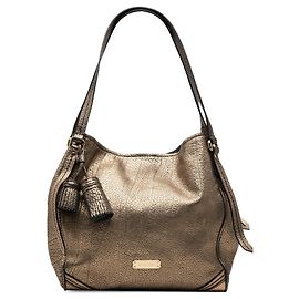 Tote Canterbury com borla de couro de bezerro de grão metálico dourado Burberry Small Dourado