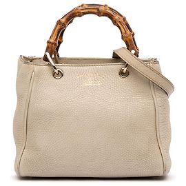 Sac à main Gucci Mini Calfskin Bamboo Shopper beige Beige