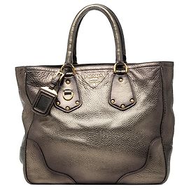 Bolsa Tote e Bolsa de mão Prada Vitello Daino Antik Shopping, marrom Marrom