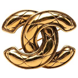 Chanel CC gesteppte Brosche vergoldet Golden