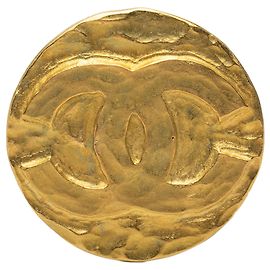 Chanel CC runde Brosche vergoldet Golden