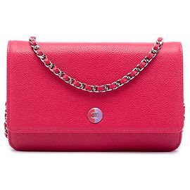 Borsa a tracolla Chanel Caviar Bicolor CC Wallet On Chain rosa Rosa