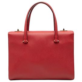 Red Prada Saffiano Turnlock Handbag Red